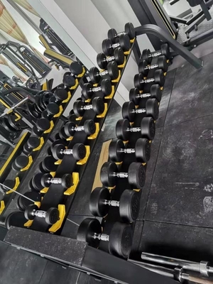힘 훈련 및 피트니스 운동 바벨 무게 바에 대한 고무 둥근 덤벨 세트