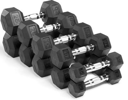 2.5kg 블랙 고무 헥스 덤블 세트 일반 피트니스 애호가들의 궁극적인 도구