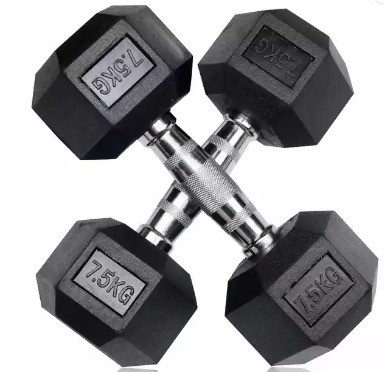 2.5kg 블랙 고무 헥스 덤블 세트 일반 피트니스 애호가들의 궁극적인 도구